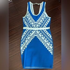 Blue and White Patterned Dress